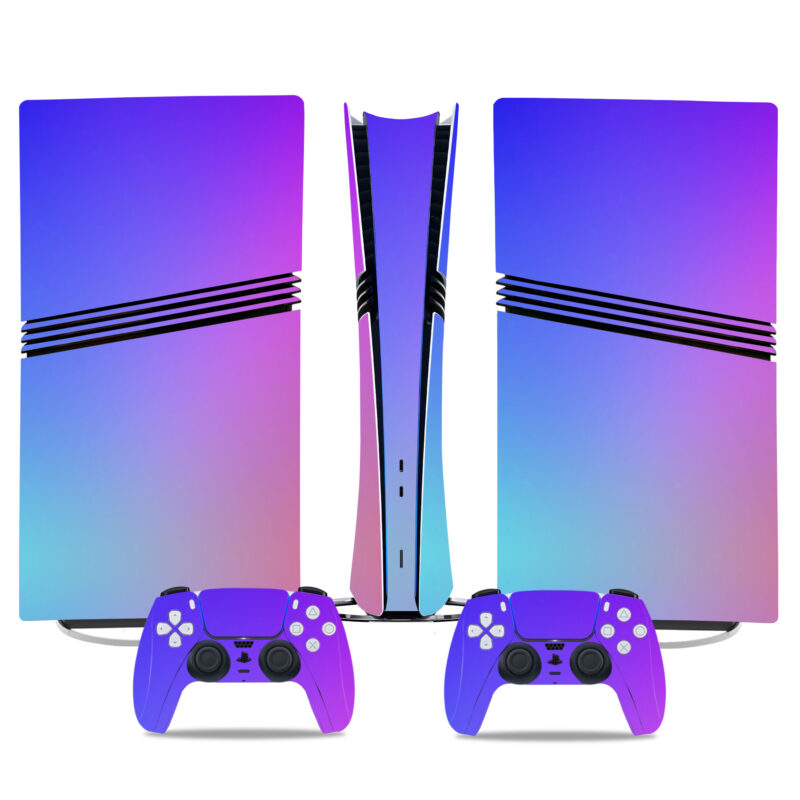 Purple Gradient PS5 Pro Skin Sticker – Stylish Console & Controller Design Wrap