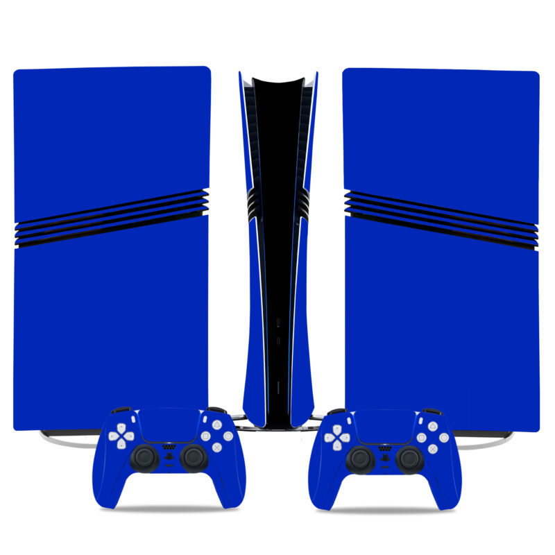 Vibrant Blue PS5 Pro Skin Sticker – Stylish Protection For Console & Controllers