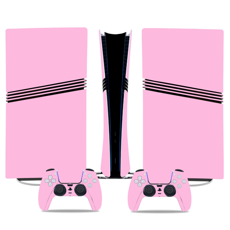 Elegant Pink PS5 Pro Skin Sticker – Sleek Design For Console & Controllers