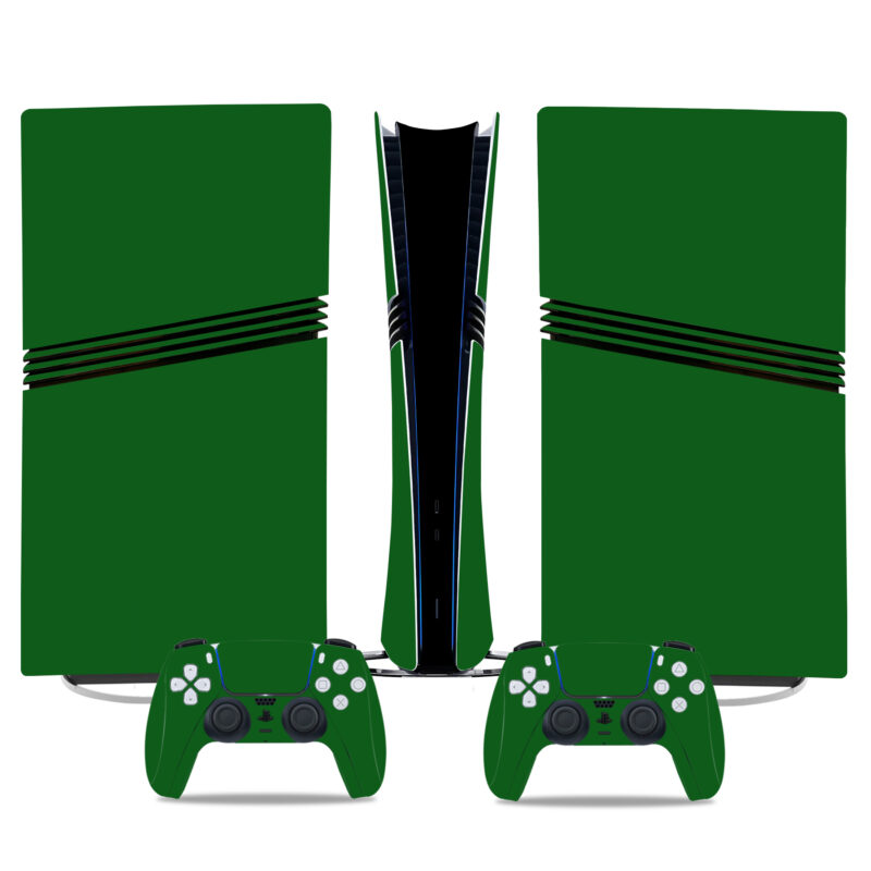 Stylish Green PS5 Pro Skin Sticker - Sleek Design For Console & Controller