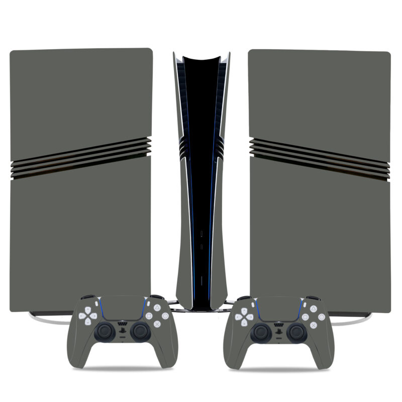 Elegant Grey PS5 Pro Skin Sticker– Durable Design For Console And Controllers