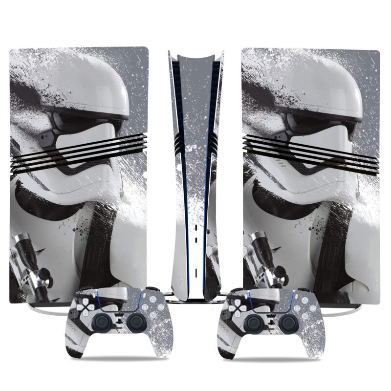 Stormtrooper Elite PS5 Pro Skin Sticker – Sleek Galactic Console & Controller Wrap