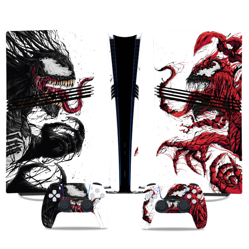 Venom Vs Carnage PS5 Pro Skin Sticker – Ultimate Gaming Console Decal