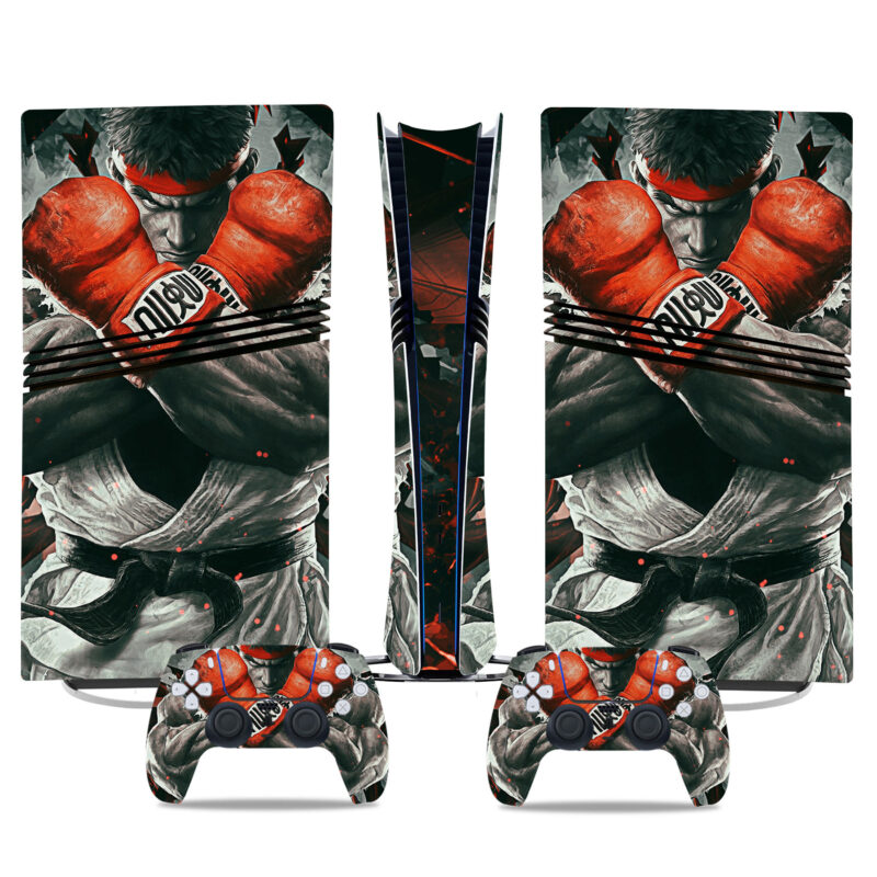 Street Fighter Ryu PS5 Pro Skin Sticker – Iconic Boxing Glove Design With Matching Controller Wraps For Gaming Enthusiasts