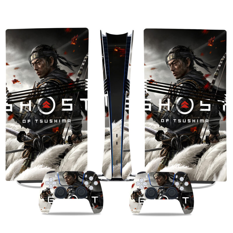 Ghost Of Tsushima PS5 Pro Skin Sticker: Premium Console And Controller Decal For PlayStation Gamers And Samurai Fans