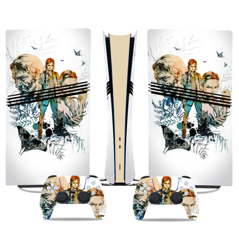 Custom PS5 Pro Skin Sticker - The Last Of Us Part II Artwork With Ellie, Joel, And Iconic Game Graphics For Console