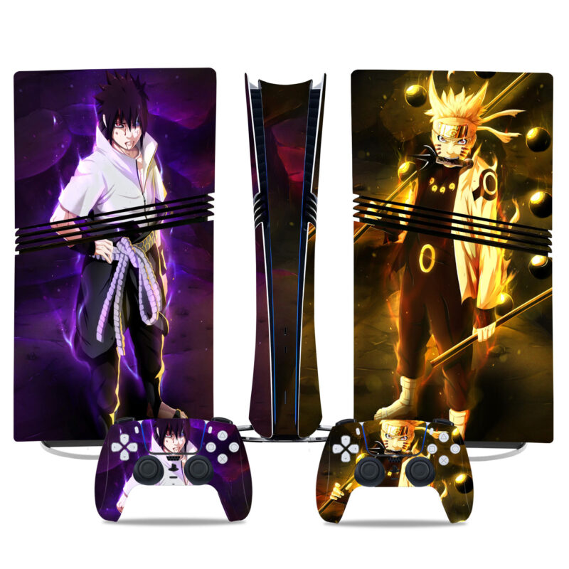 Naruto Vs Sasuke PS5 Pro Skin Sticker – Epic Anime Battle Design For Console And Controllers Custom Gaming Decor