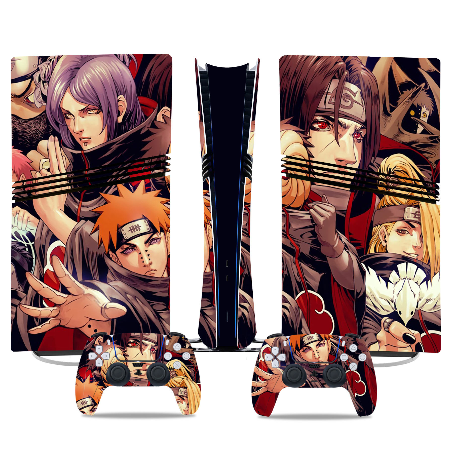Custom PS5 Skin Sticker – Akatsuki-Themed Decal For Console And Controllers Durable, Stylish Gaming Console Wrap - Image 3