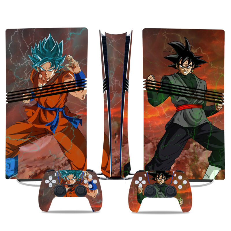 Dragon Ball Super PS5 Pro Skin Sticker - Goku Vs Black Design For Console And Controller Premium Anime Protective Wrap