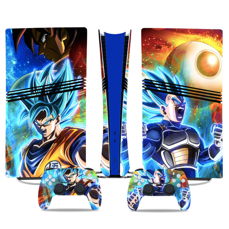 Dragon Ball PS5 Pro Skin Sticker – Ultimate Goku & Vegeta Design For Console & Controllers