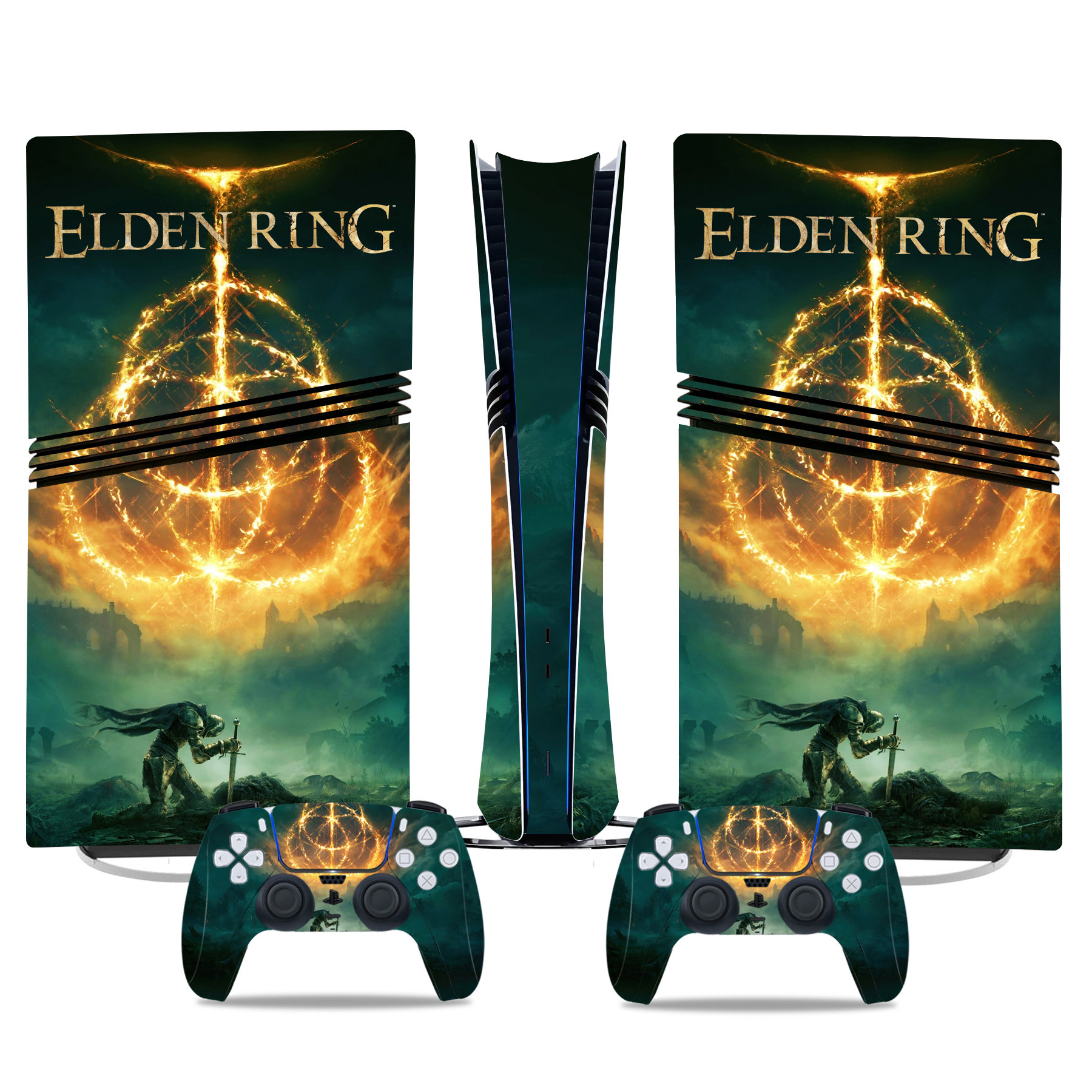 Stunning Elden Ring PS5 Pro Skin Sticker - Vibrant Design For Console & Controllers - Image 3