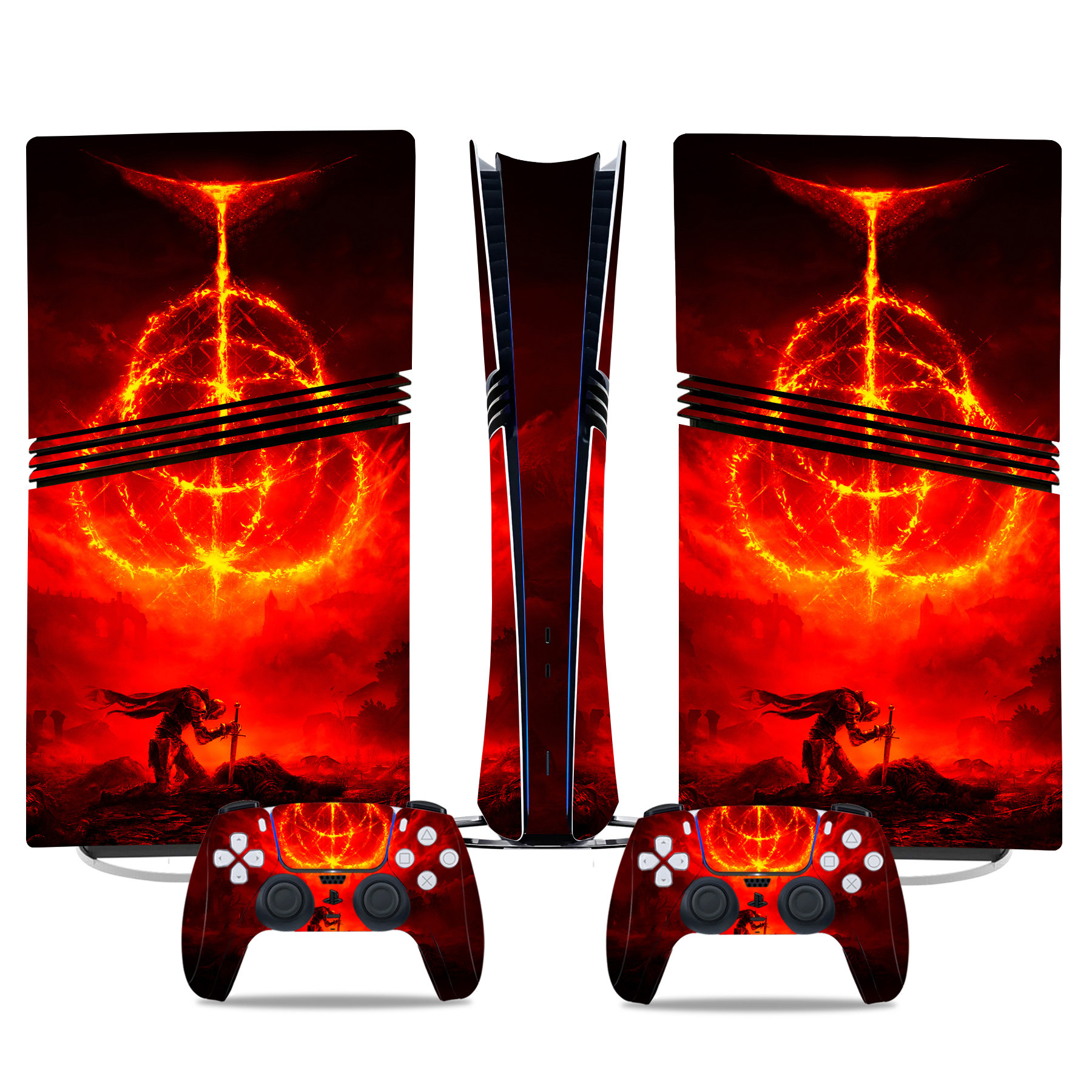 Elden Ring Fire Monk PS5 Pro Skin Sticker – Vibrant Design For Console And Controllers