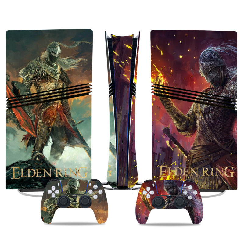 Elden Ring PS5 Pro Skin Sticker – Stunning Warrior Design For Console And Controllers