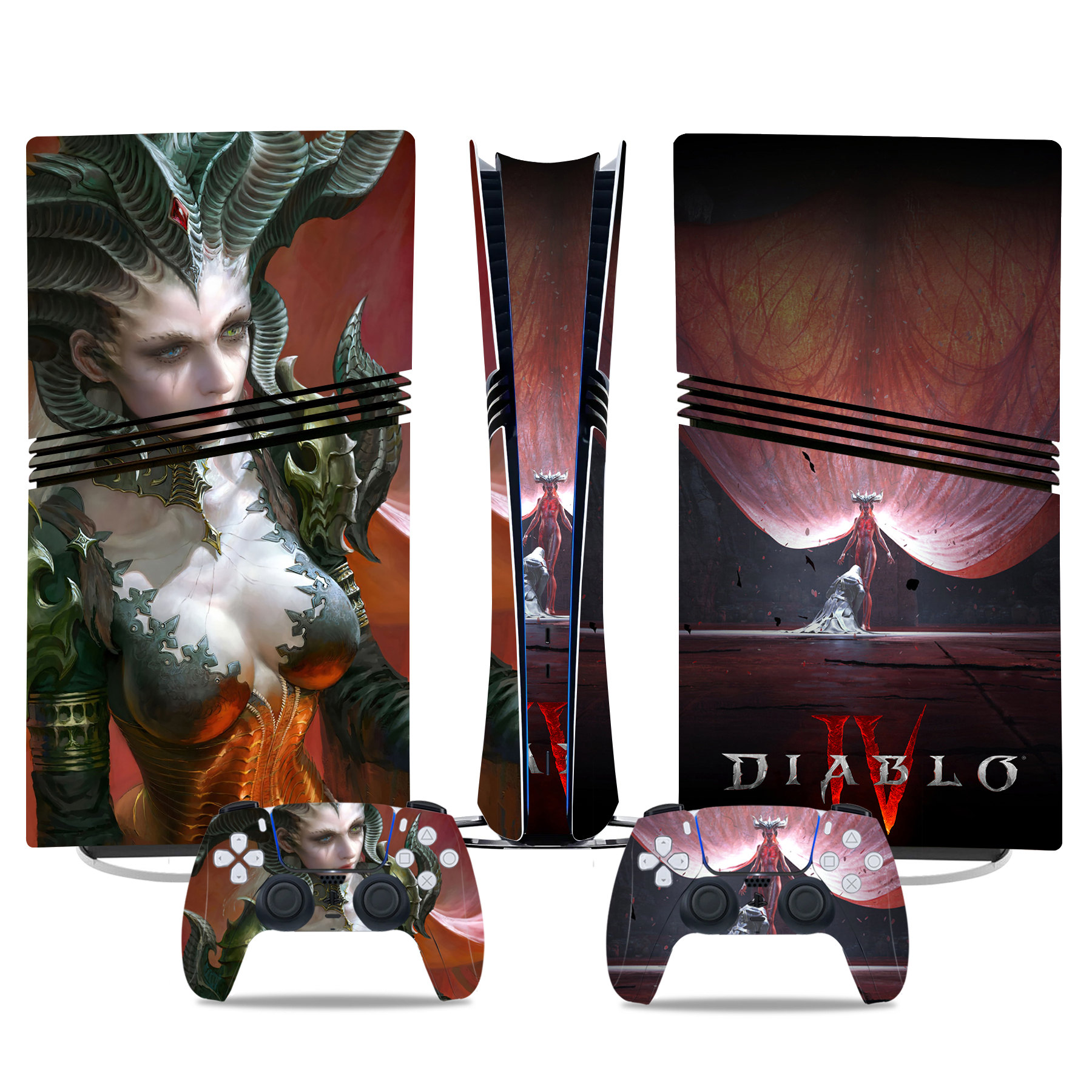 Diablo IV PS5 Pro Skin Sticker - Bold Red Design For Console & Controllers - Image 3
