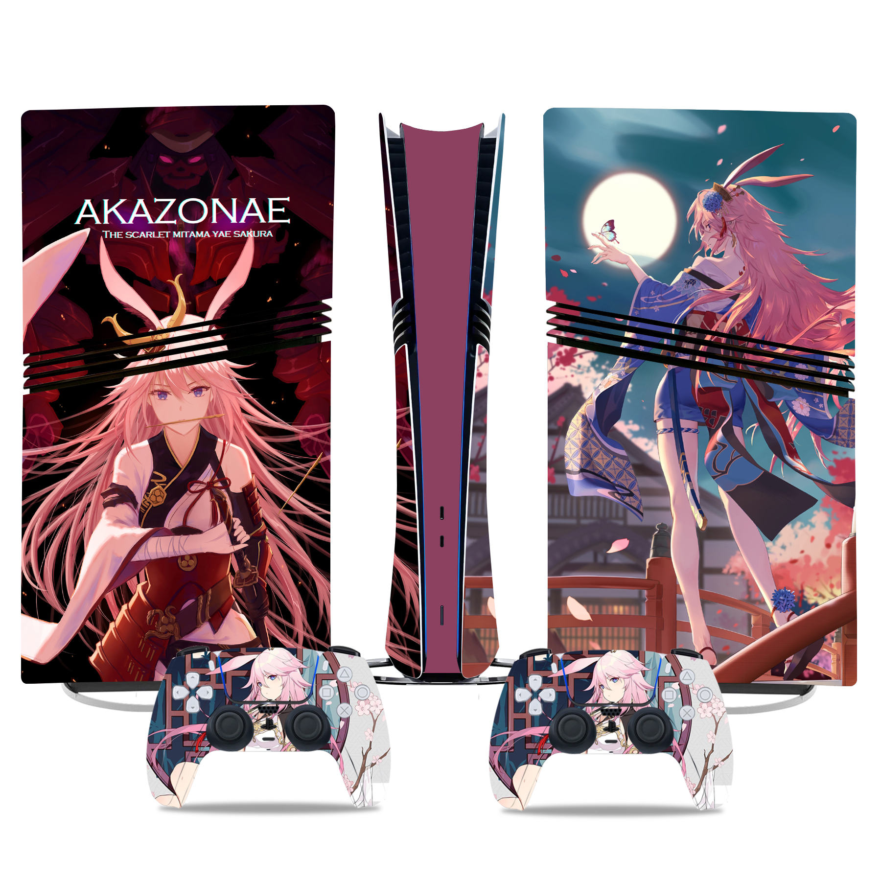 Elegant PS5 Pro Skin Sticker – Yae Sakura Akazonae Anime Design For PlayStation 5 Console & Controller – Premium Gamer Style - Image 2