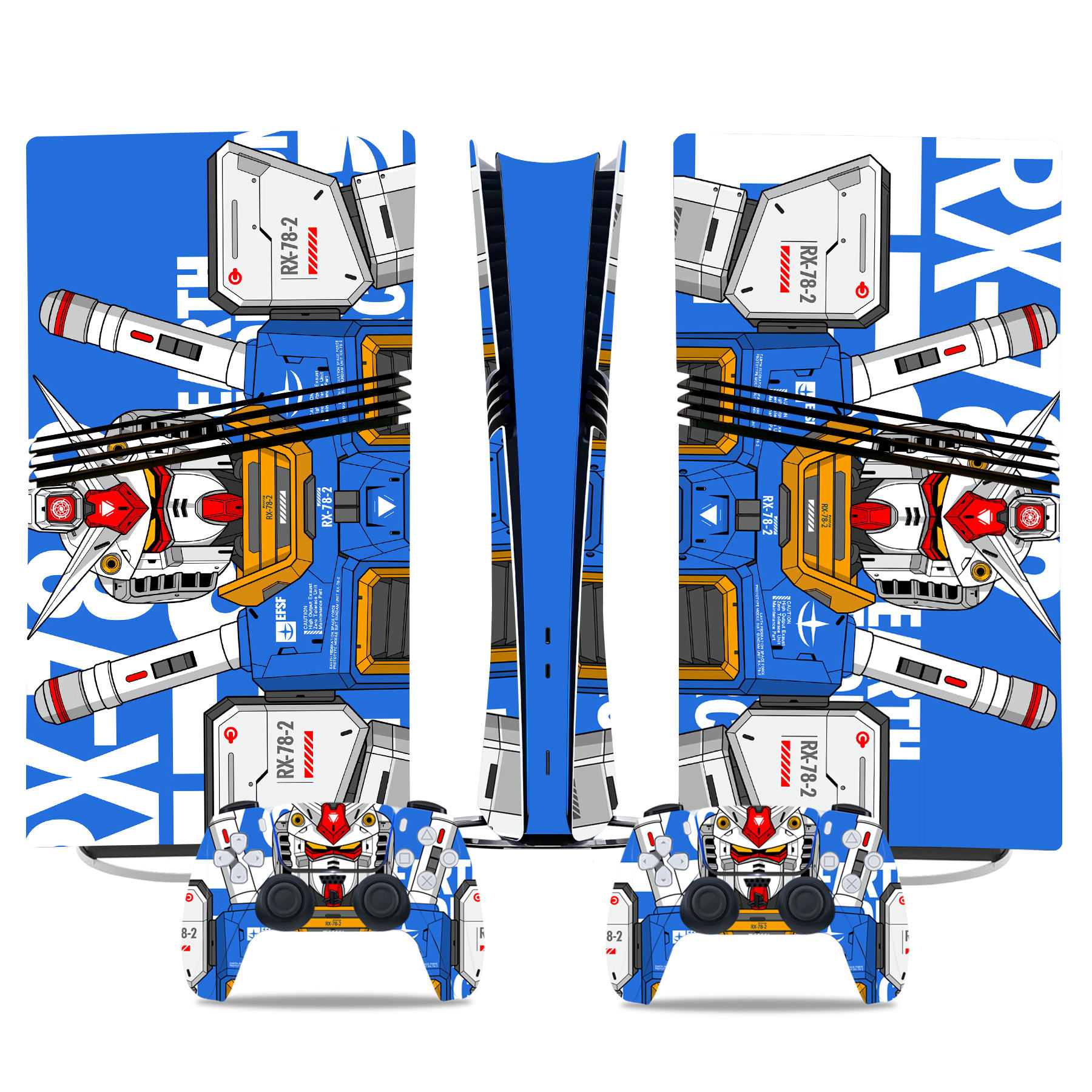 Custom PS5 Pro Skin Sticker - RX-78-2 Gundam Design For Console And Controller - Durable, Stylish Gaming Decor - Image 2