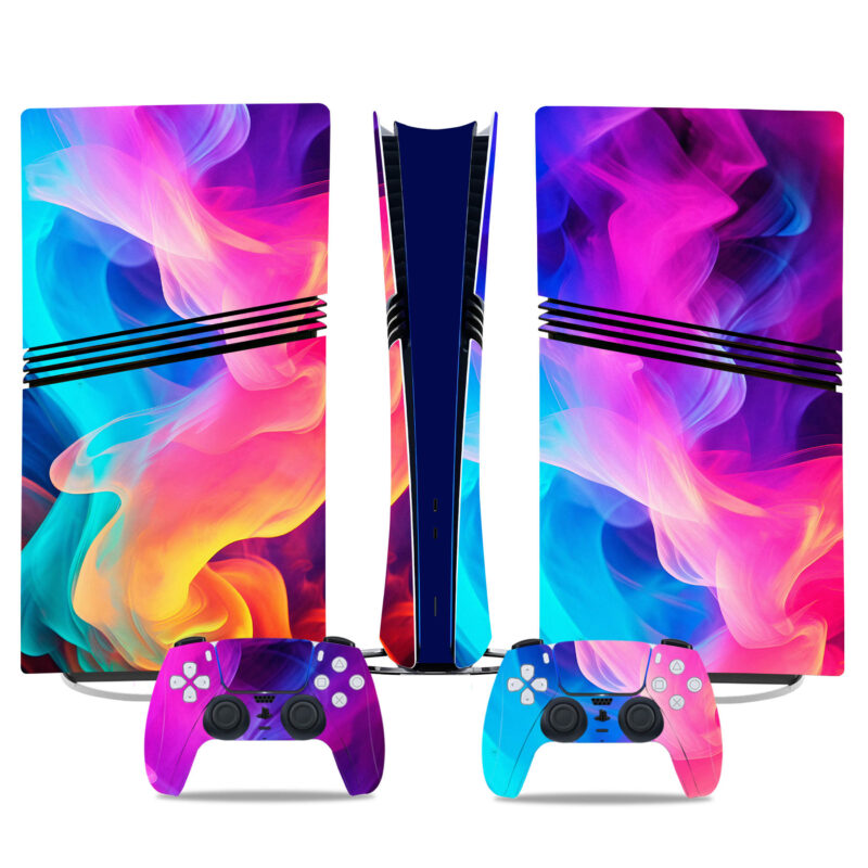 Vibrant PS5 Pro Skin Sticker With Colorful Controller Design – Custom Console & DualSense Controller Wraps For PlayStation