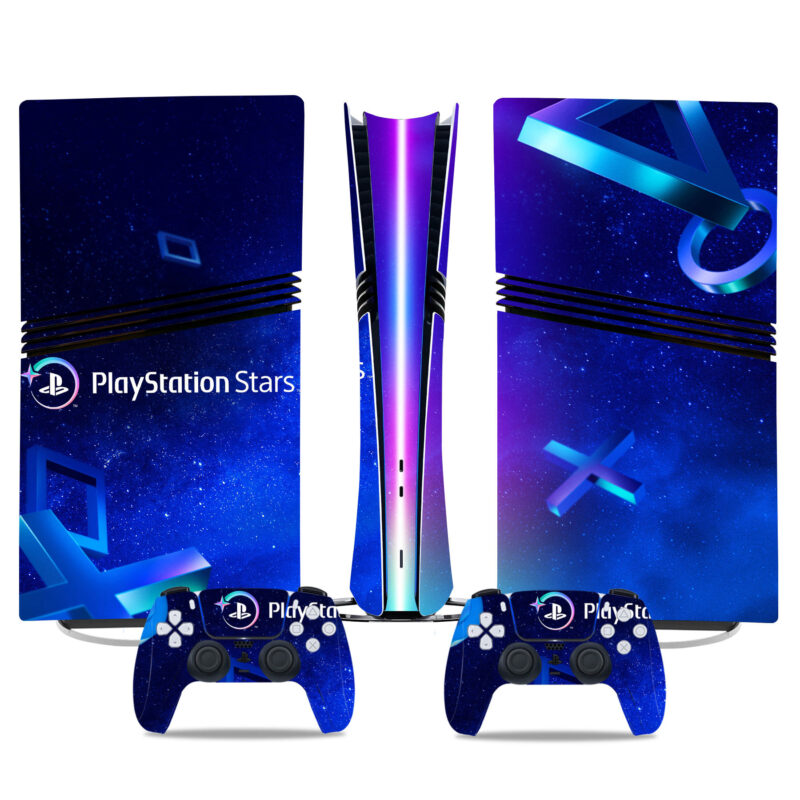 Custom PS5 Pro Skin Sticker - PlayStation Stars Design - Stunning Galaxy Theme Console And Controller Wraps - Image 2