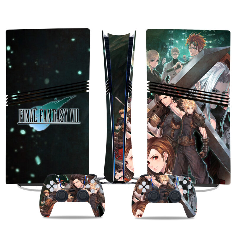 Final Fantasy VII PS5 Pro Skin - Complete Character Art Design For Console And Controllers - Premium Gaming Sticker Set