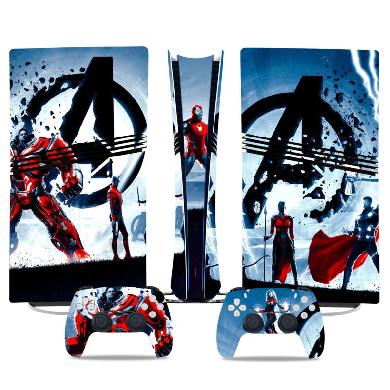 PS5 Pro Skin Sticker - Stunning Avengers Design With Controller Wraps For Ultimate Superhero-Themed Gaming Console Customization