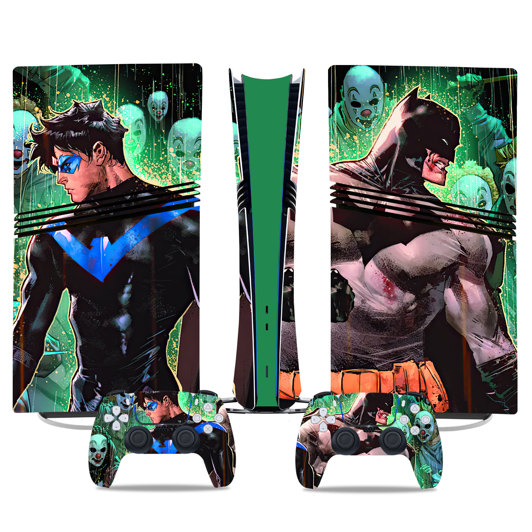 Custom Batman & Nightwing PS5 Pro Skin Sticker – High-Quality Console & Controller Decal For Gamers & DC Comics Fans - Image 2