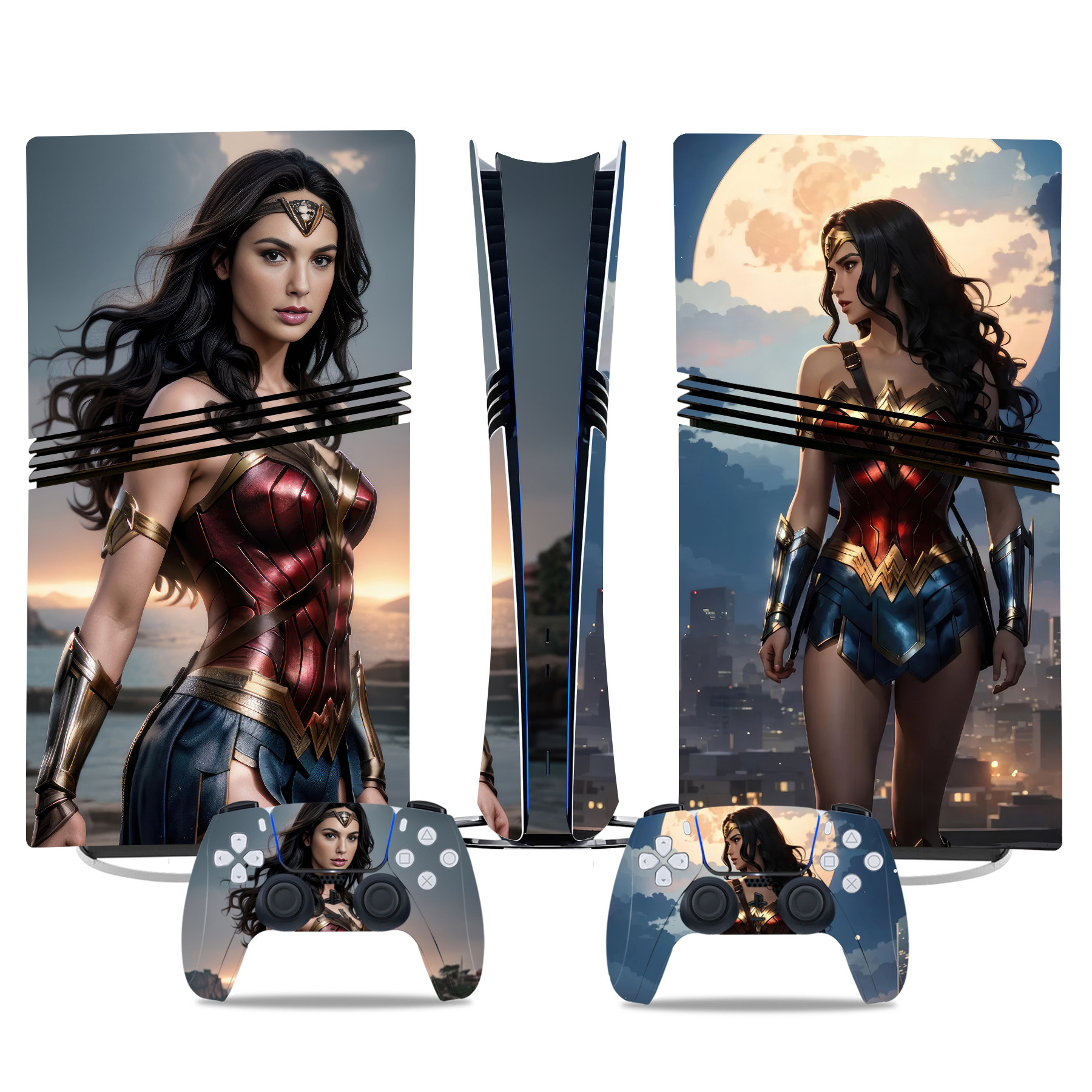 Wonder Woman PS5 Pro Skin Sticker – Bold Console And Controller Design - Image 3