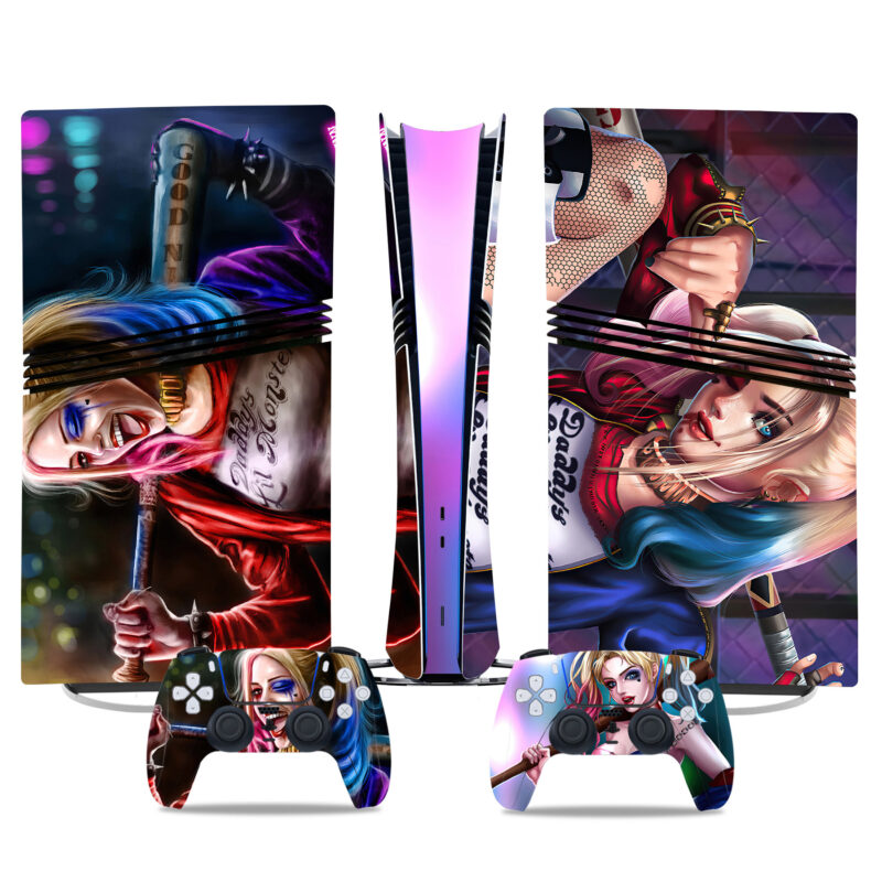 Harley Quinn PS5 Pro Skin Sticker – Bold Console And Controller Design