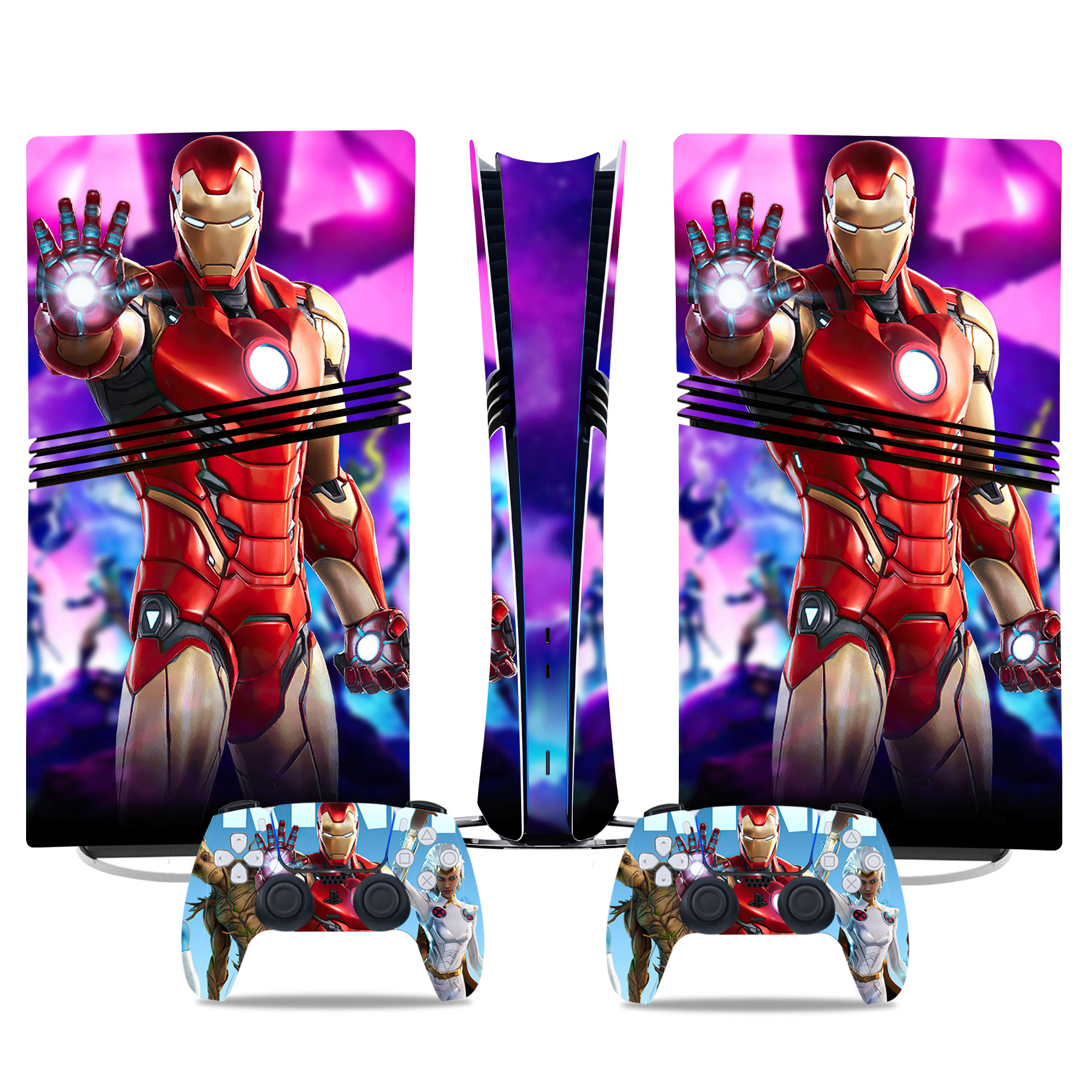 Custom Iron Man PS5 Pro Skin Sticker – Epic Design For Console & Controllers - Image 3