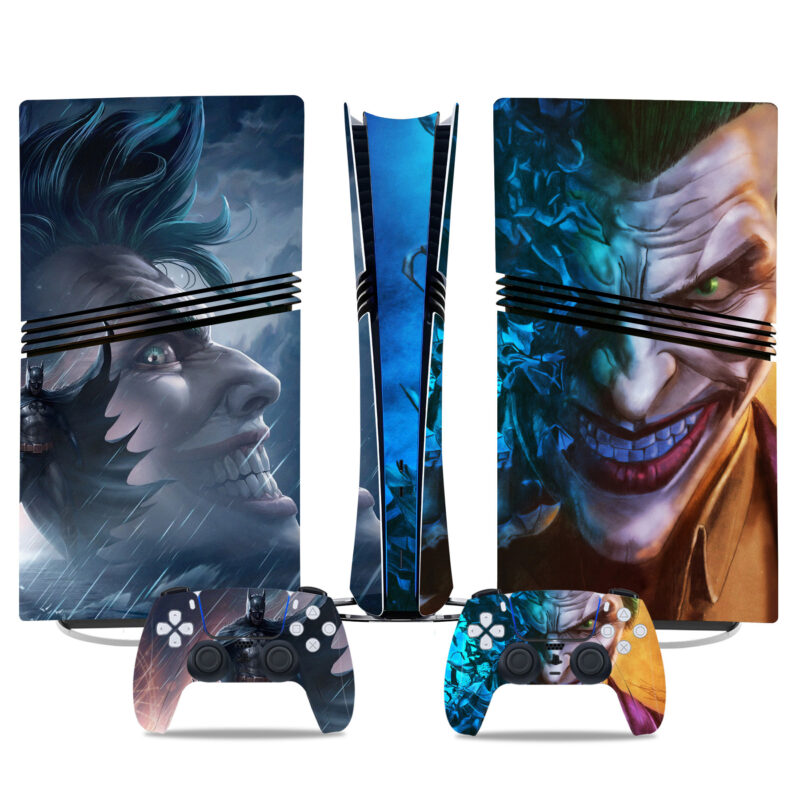 Unique Joker & Batman Custom PS5 Pro Skin Sticker – Striking Design For Console & Controllers