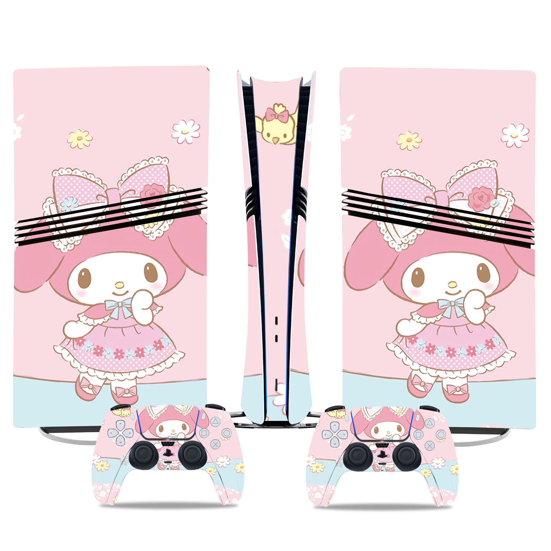 My Melody PS5 Pro Skin Sticker – Elegant Anime Inspired Console & Controller Wrap - Image 3