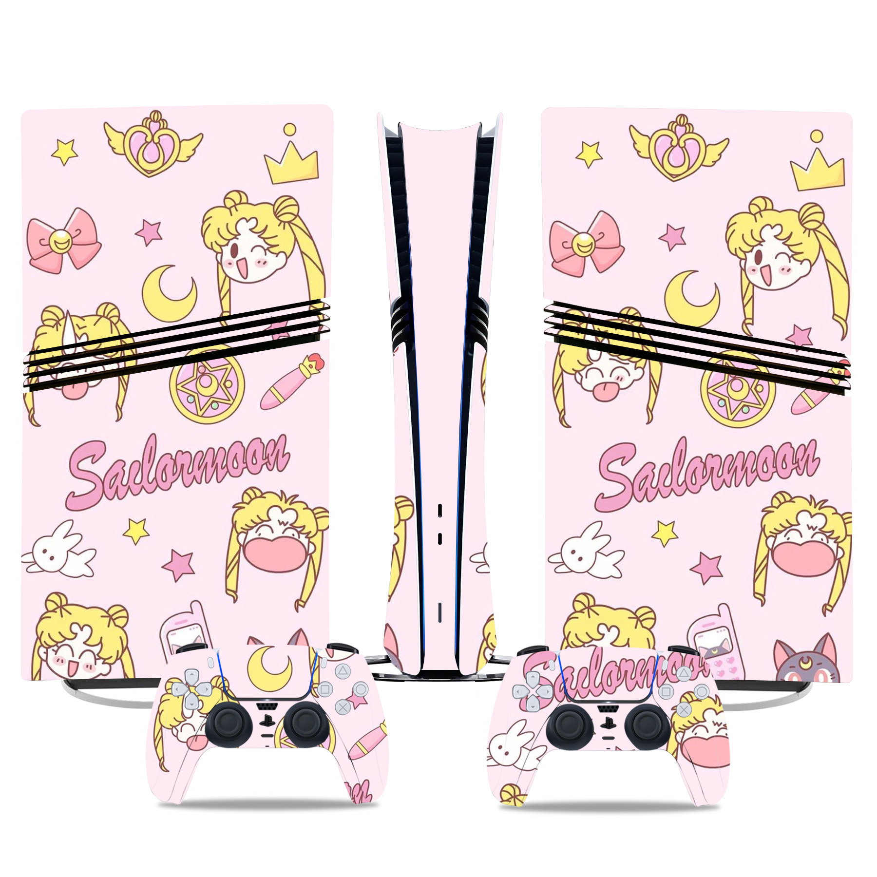 Sailor Moon PS5 Pro Skin Sticker – Elegant Anime Console & Controller Wrap - Image 3