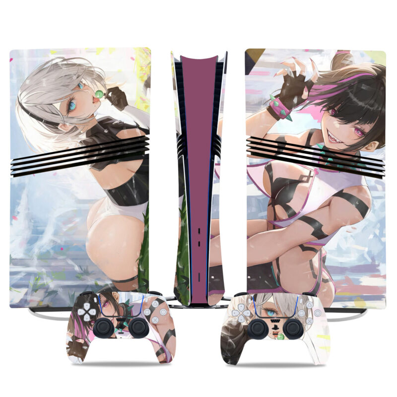 NieR: Automata And Street Fighter Juri Han PS5 Pro Skin Sticker – Vibrant Console & Controller Wrap