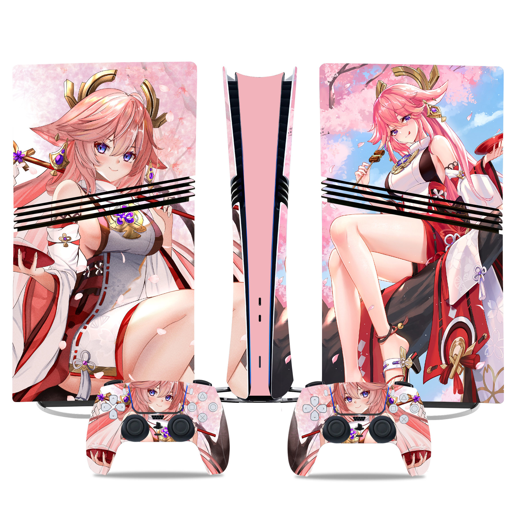 Genshin Impact Yae Miko PS5 Pro Skin – Gorgeous Console And Controller Wrap - Image 3