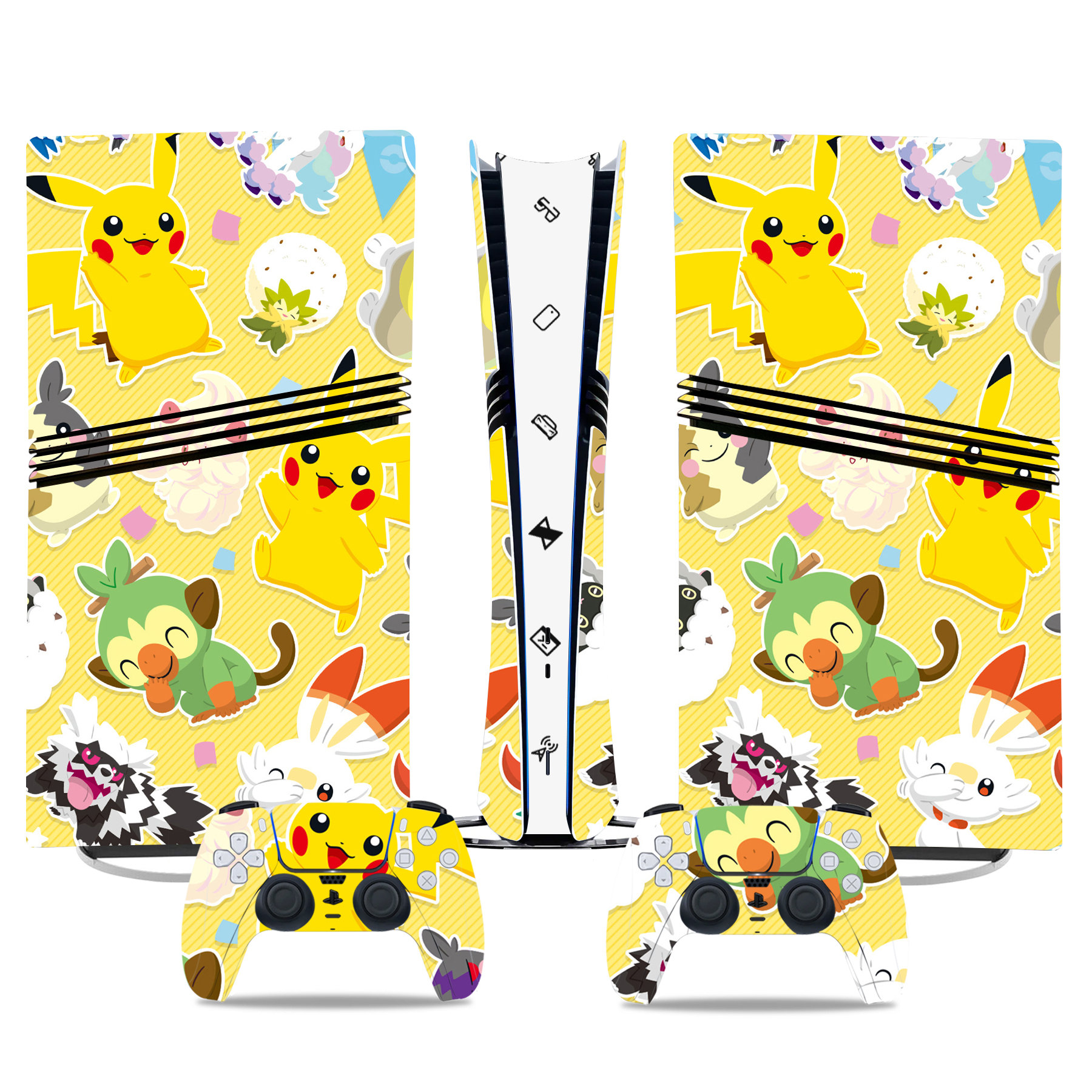 Adorable Pokémon PS5 Pro Skin Sticker – Pikachu & Friends Console & Controller Wrap - Image 3