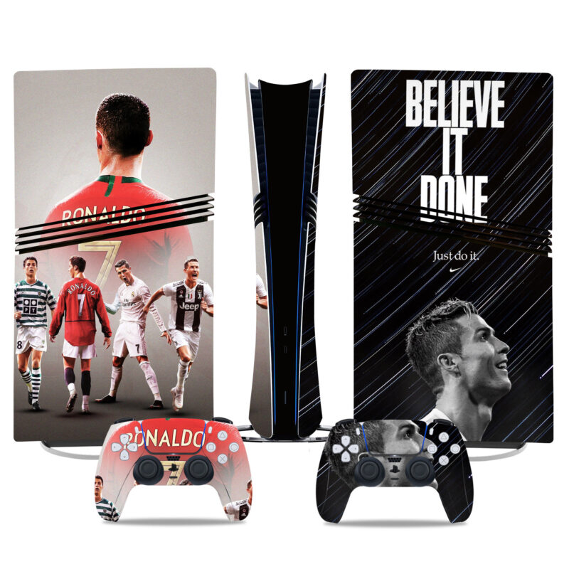 CR7 Inspired PS5 Pro Skin Sticker - Ronaldo Theme Console & Controller Wraps With Iconic Quotes And Stylish Design