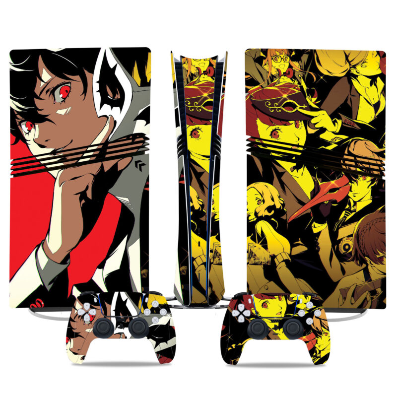 Stylish Persona 5 PS5 Pro Skin Sticker – Vibrant Anime-Themed Console And Controller Decals For Gamers And Collectors