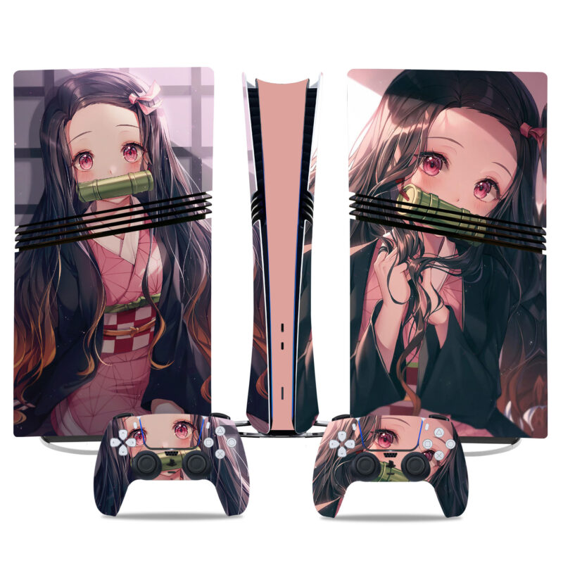 Nezuko Kamado PS5 Skin Sticker – Premium Anime Design For PlayStation 5 Console And Controllers – Stylish Protection For Gamers