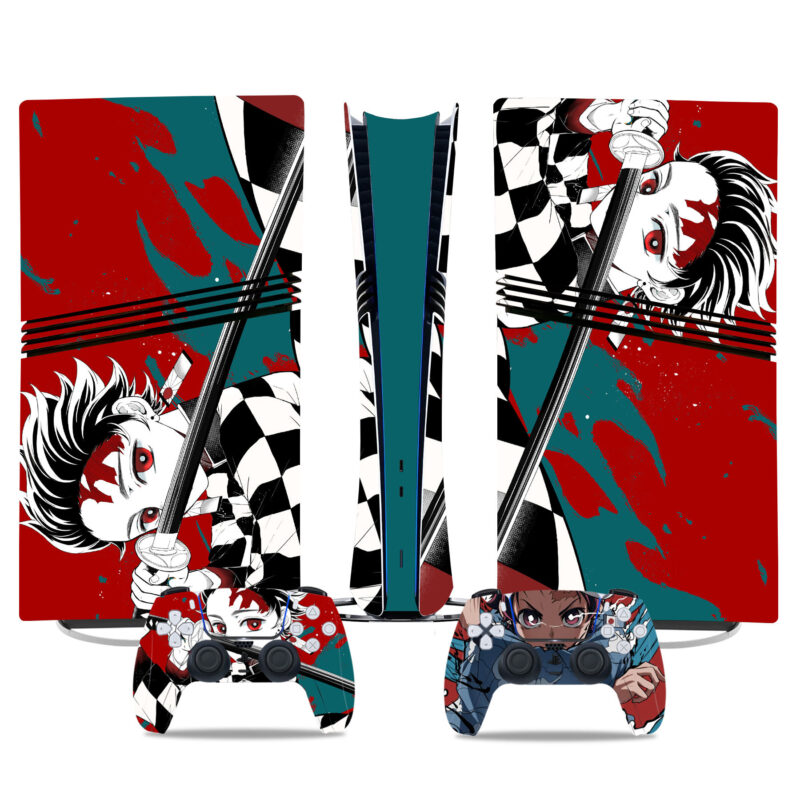 Custom PS5 Skin Sticker - Stylish Demon Slayer-Inspired Design For Console And Controllers - Durable, Vibrant & Easy To Apply