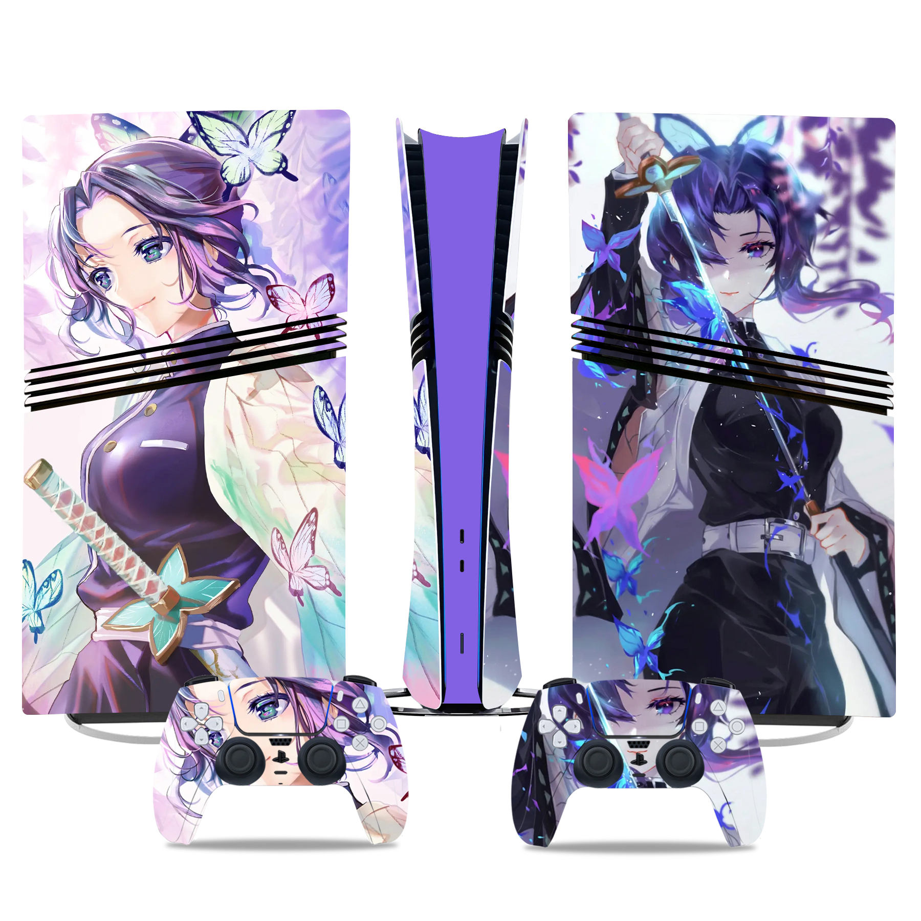 Shinobu Kochō And Kanao Tsuyuri PS5 Pro Skin Sticker – Custom Console And Controller Vinyl Wrap - Image 2