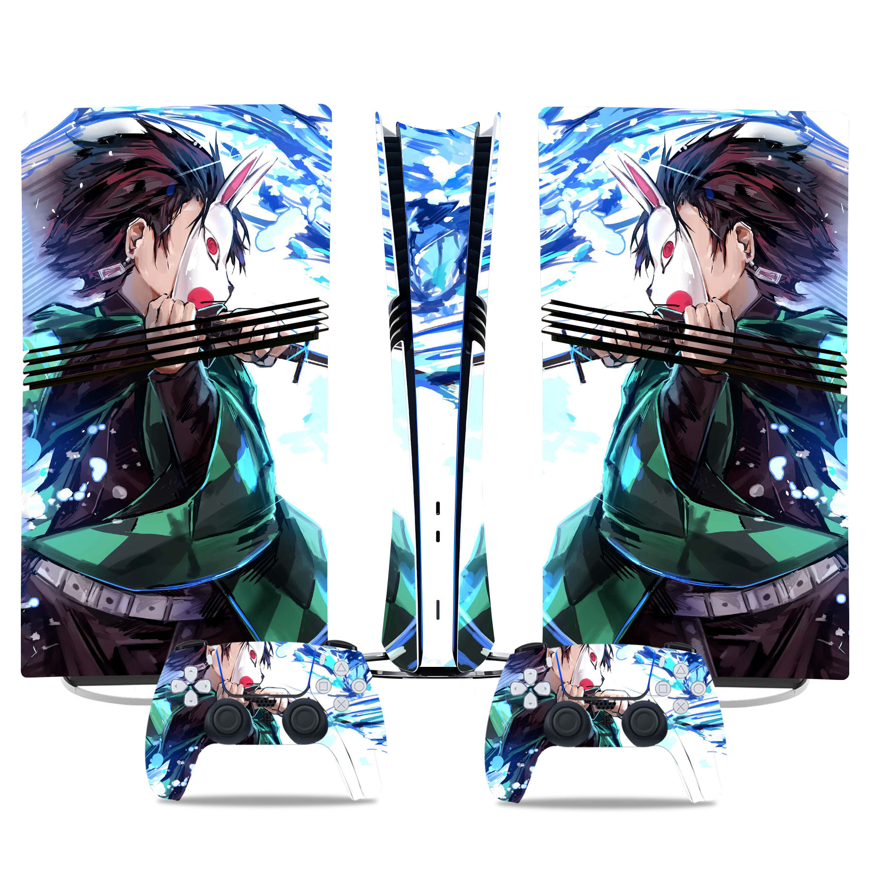Custom PS5 Pro Skin Sticker With Anime Tanjiro Kamado Style Design For Console And Controller - Image 2