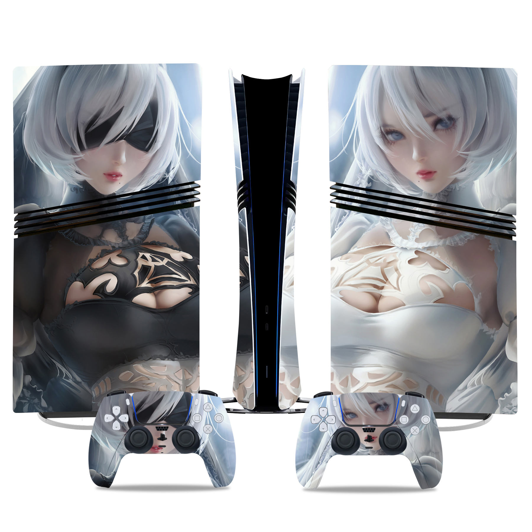 NieR: Automata PS5 Pro Skin Sticker - Custom Anime Design With Controller Wrap - Image 2