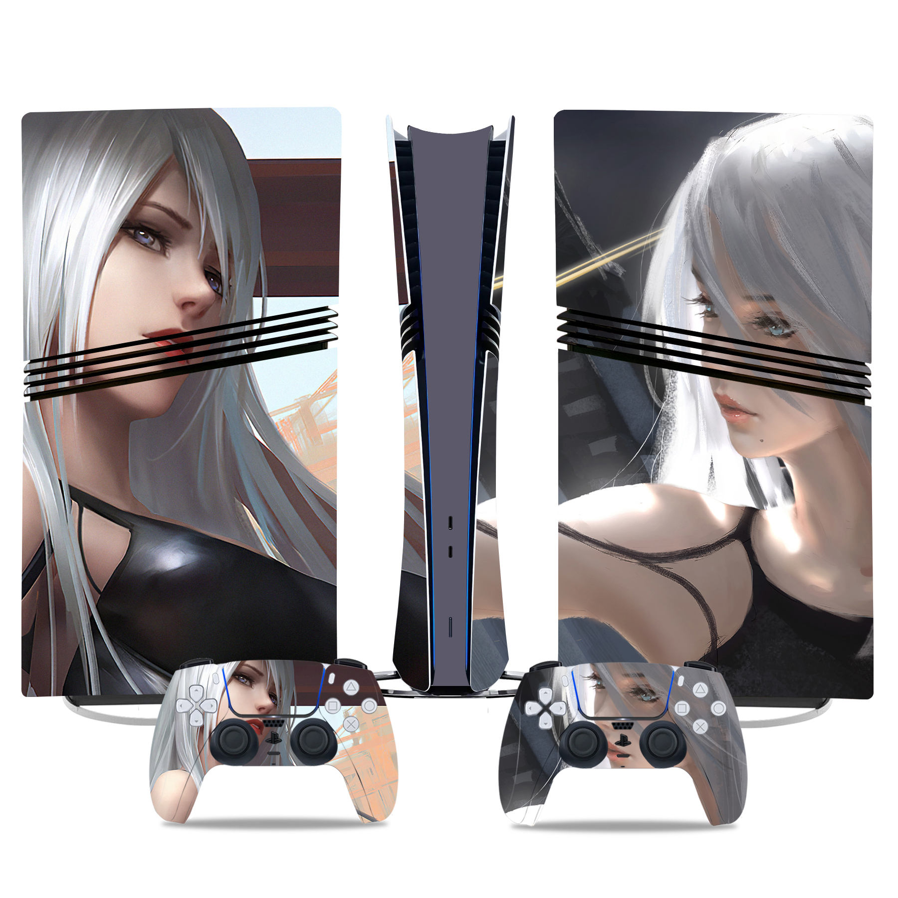 NieR: Automata PS5 Pro Skin - Stylish 2B Design With Coordinated Controller Skin - Image 2