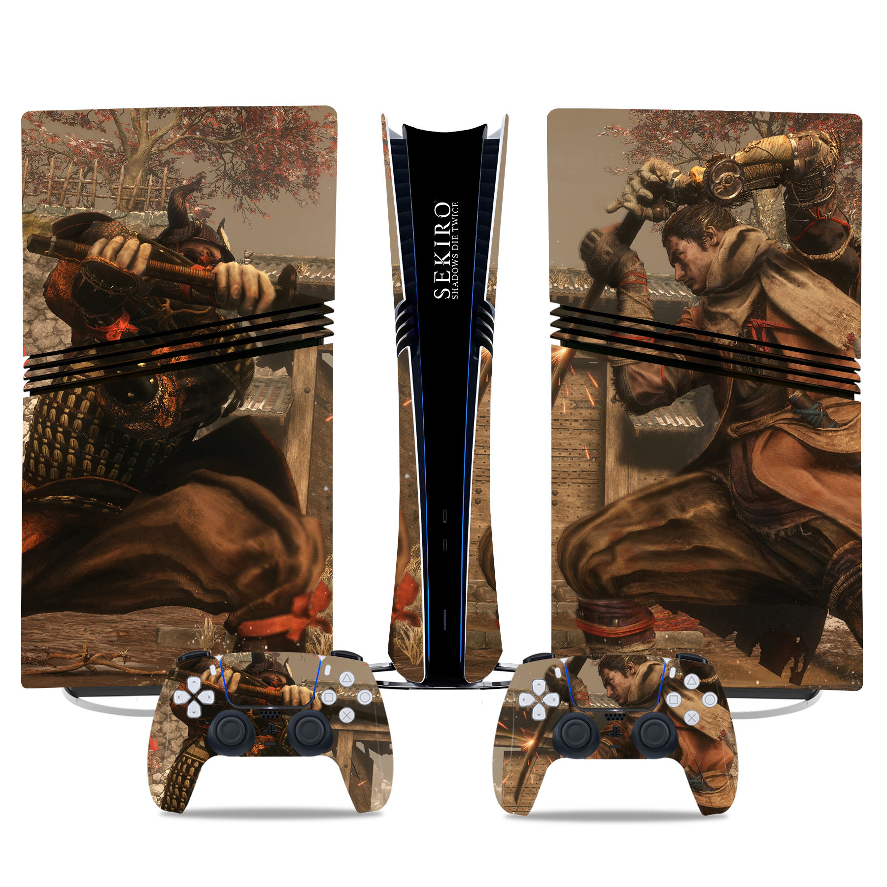 Custom Sekiro PS5 Pro Skin Sticker – Stylish Console And Controller Wrap For Gaming Fans - Image 2