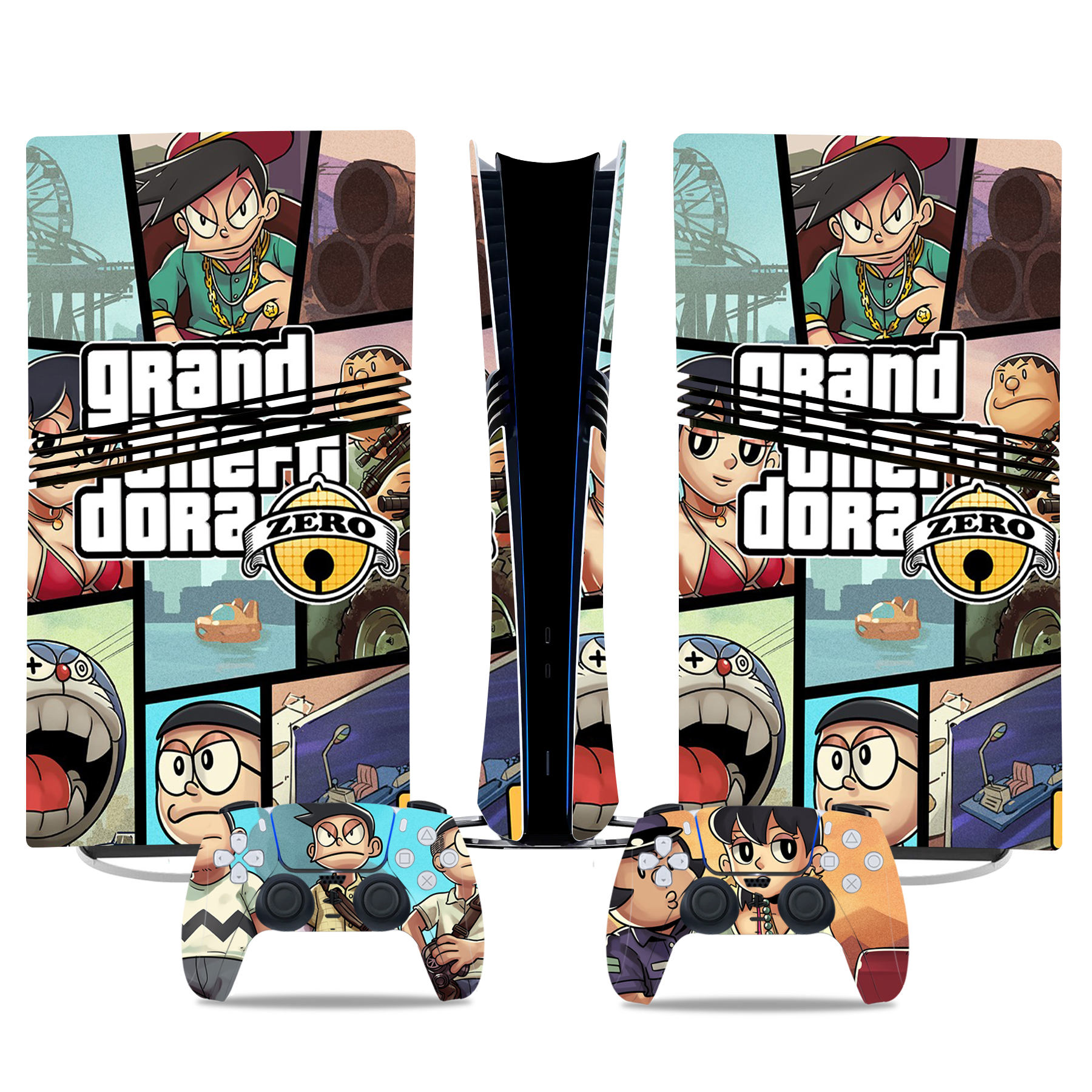 Grand Theft Dora PS5 Pro Skin Sticker Set – Fun Cartoon Design For Console & Controller - Image 3