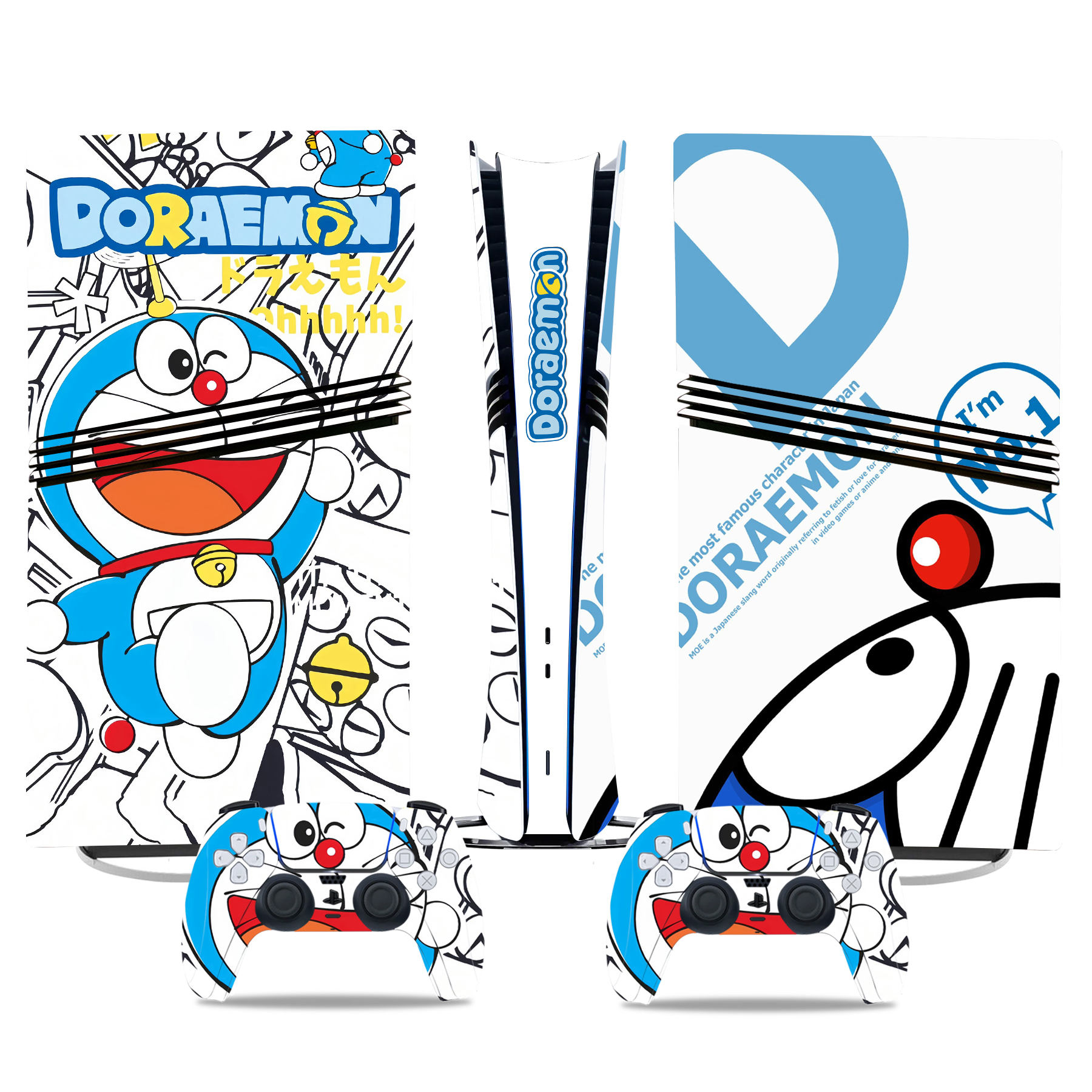 Doraemon PS5 Pro Skin Sticker Set – Fun & Playful Design For Console & Controllers - Image 3
