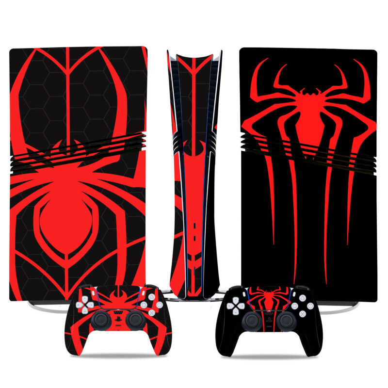 Spider-Man Logo PS5 Pro Skin Sticker – Epic Design For Console And Controllers