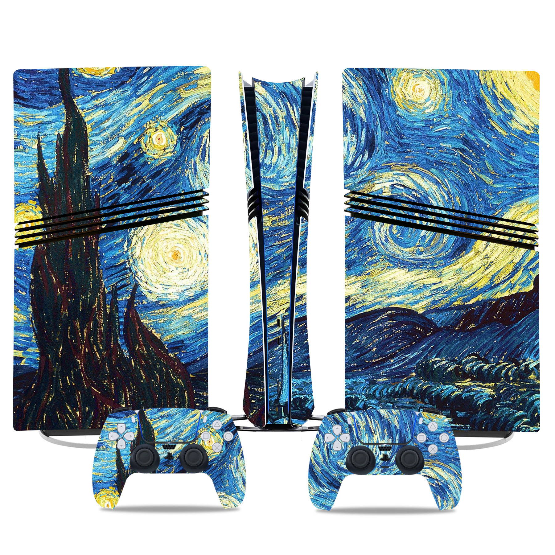 Starry Night PS5 Pro Skin Sticker – Van Gogh-Inspired Design For Gamers - Image 3