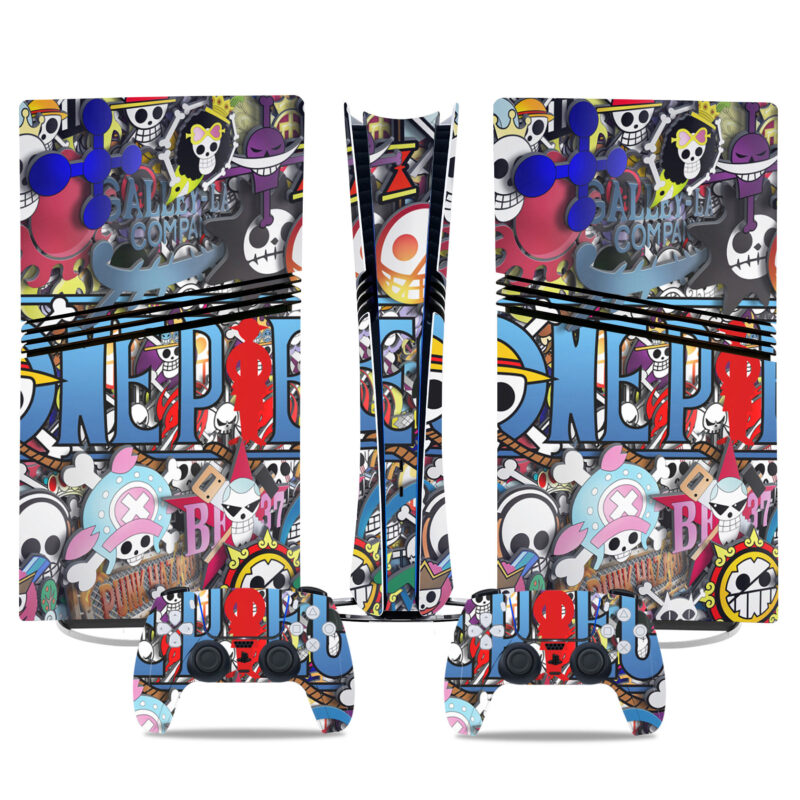 One Piece PS5 Pro Skin Sticker – Vibrant Anime Pirate Design For Console & Controller