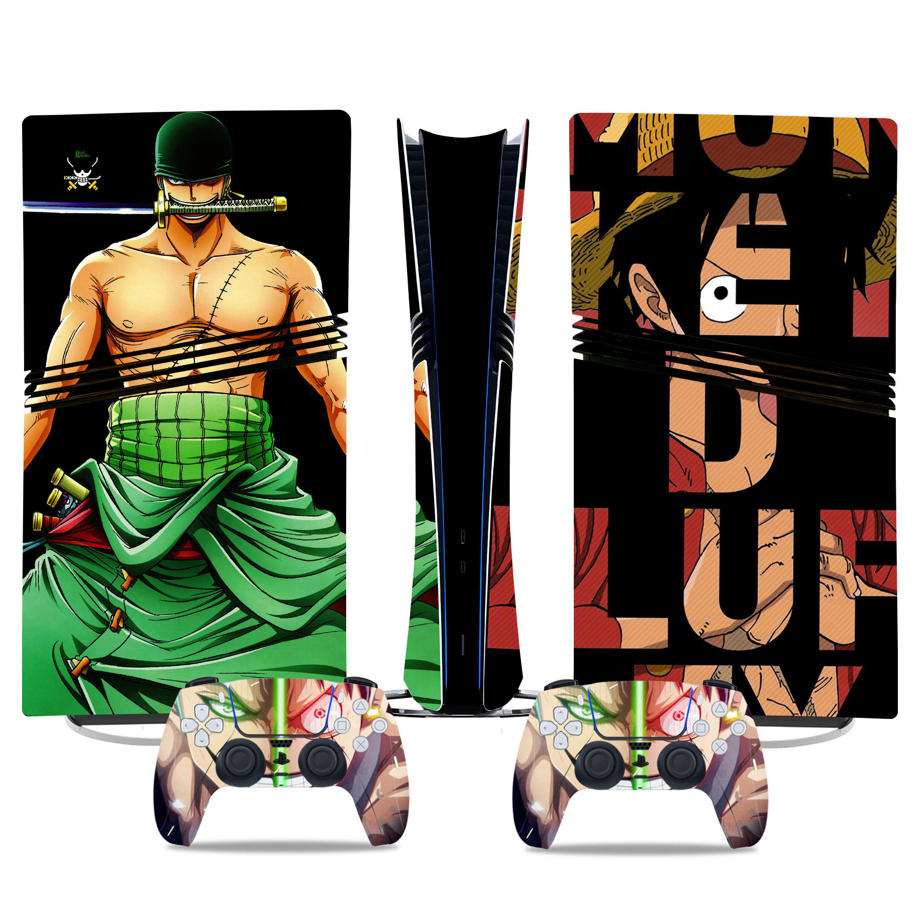 One Piece Anime PS5 Pro Skin Sticker With Zoro And Luffy Design – Console Decals - Image 2