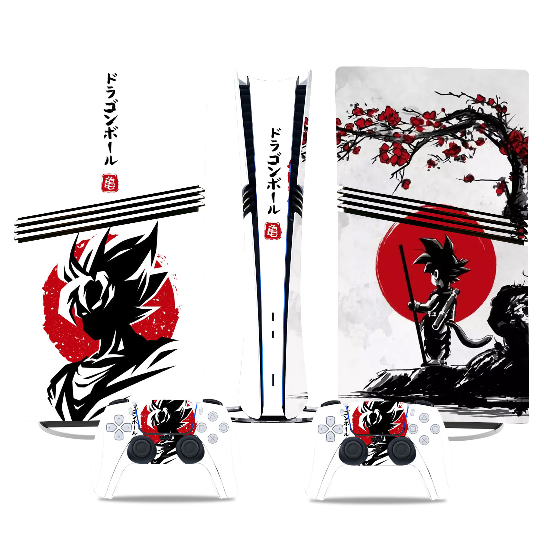 Dragon Ball Inspired PS5 Pro Skin Sticker With Goku Art – Premium Console And Controller Wraps - Image 2
